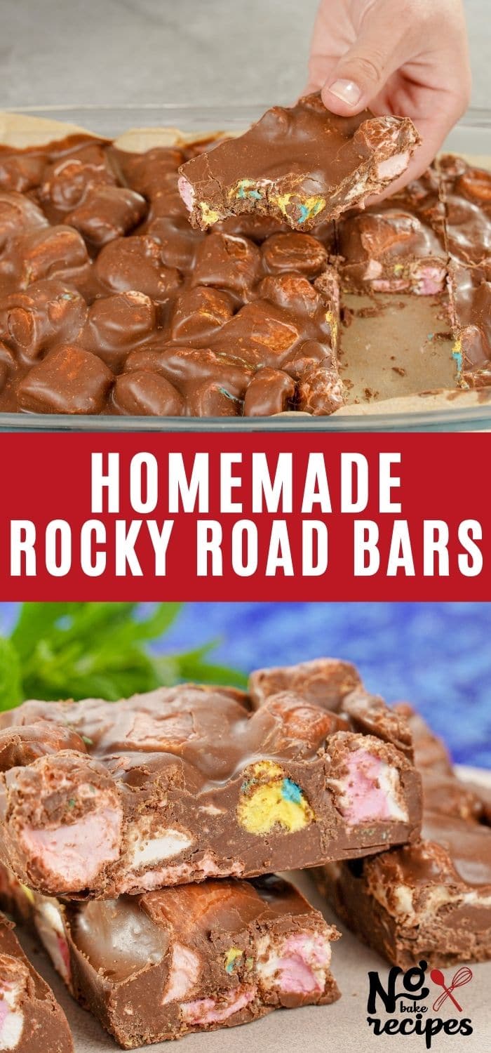3Ingredient NoBake Rocky Road Bars NoBake Dessert Recipes