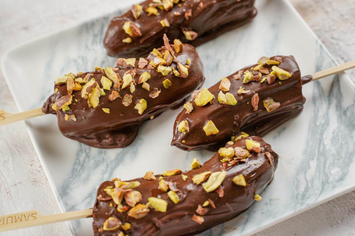 Easy Chocolate Dipped Frozen Bananas ready to enjoy