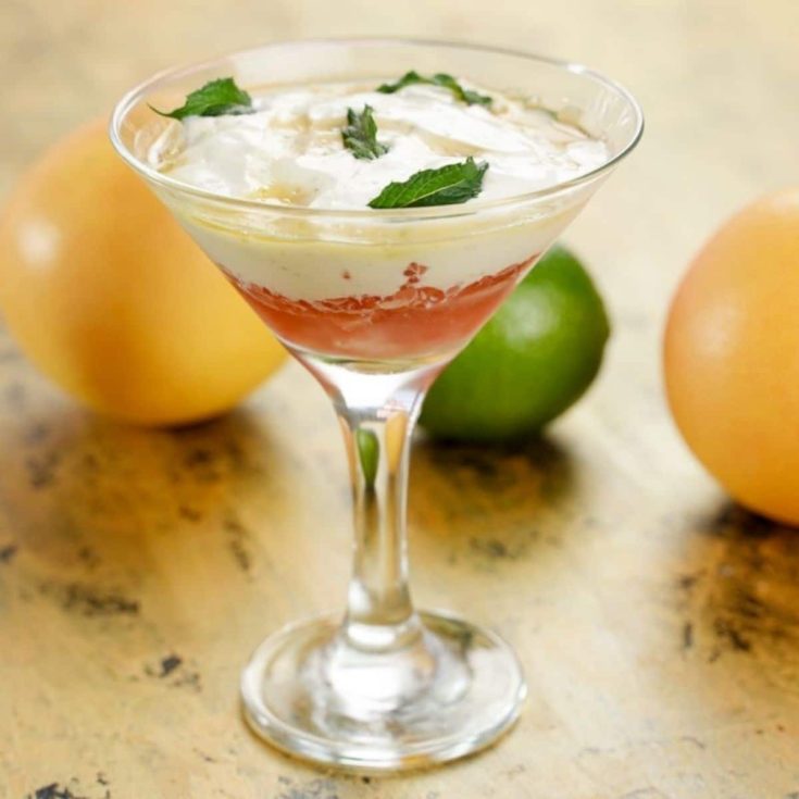 Recipe Card of Grapefruit Lime Mint Yogurt Parfait