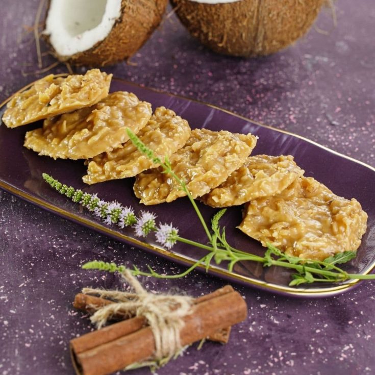 Recipe Card of No-Bake Peanut Butter Coconut Cookies