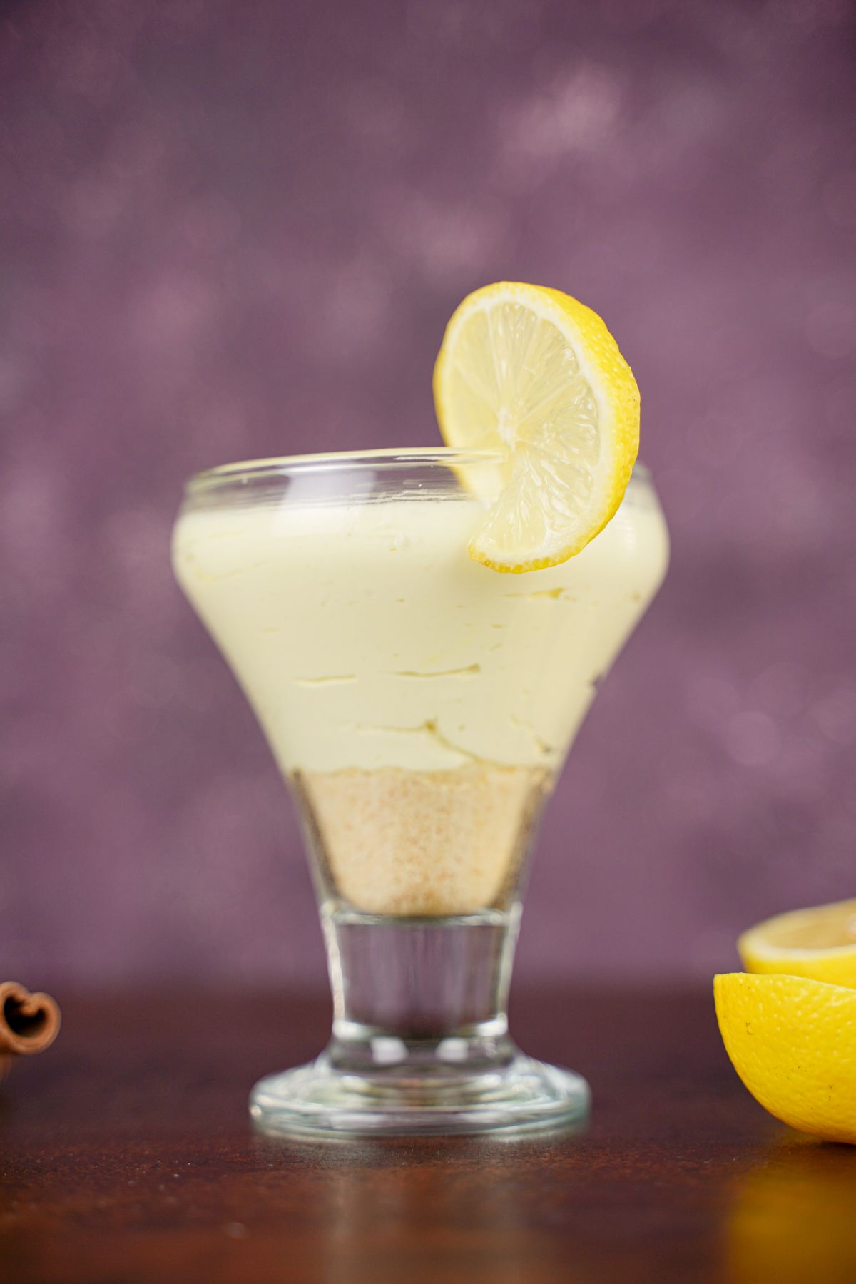 Creamy Lemon Mousse served in a glass