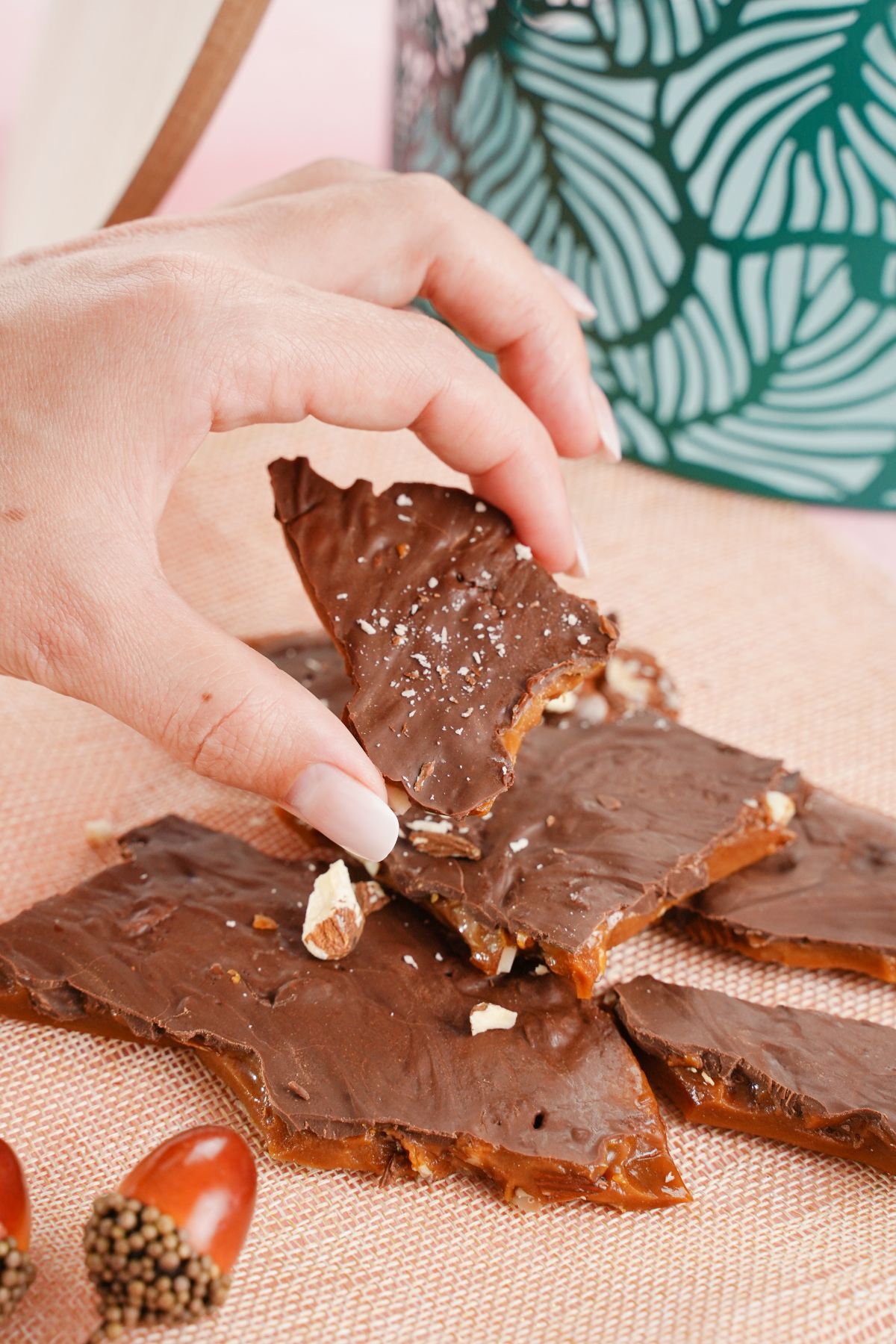A bite of No-Bake English Toffee