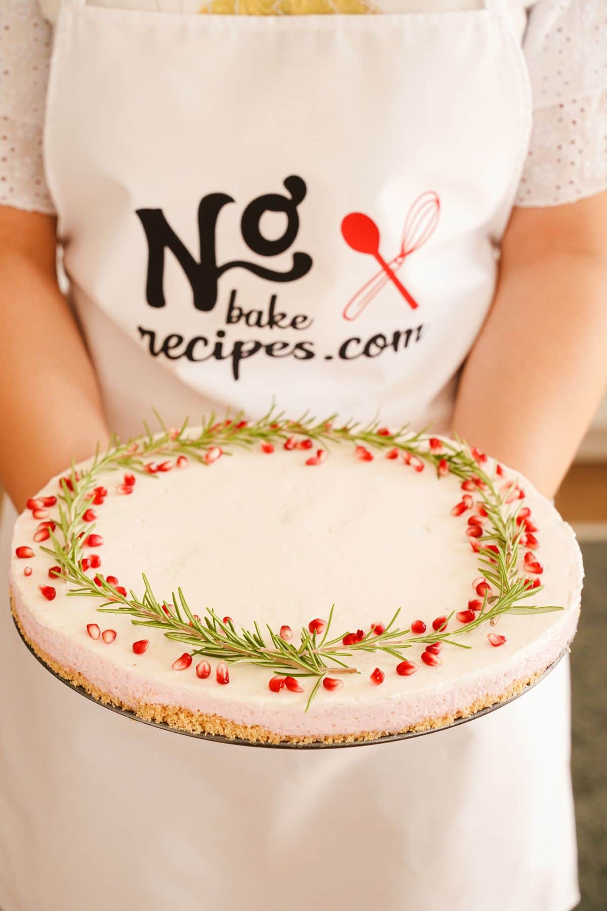 No-Bake Pomegranate Cheesecake ready to enjoy