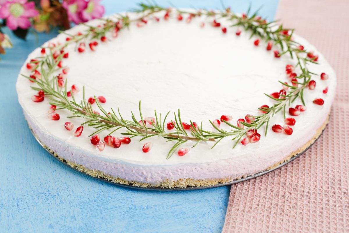 Side image of No-Bake Pomegranate Cheesecake