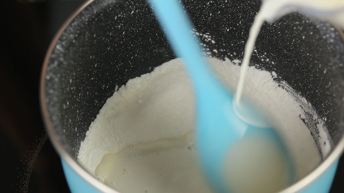 add milk and whisk 