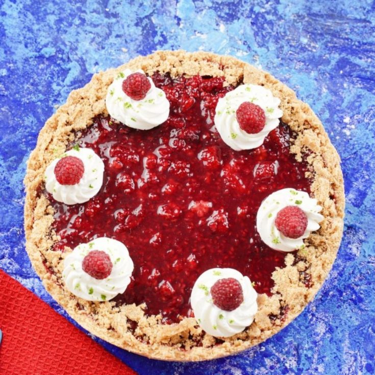 Recipe Card of No Bake Raspberry Pie