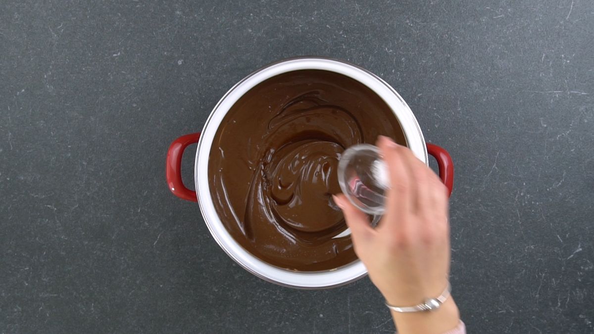 add salt and vanilla to the chocolate mixture