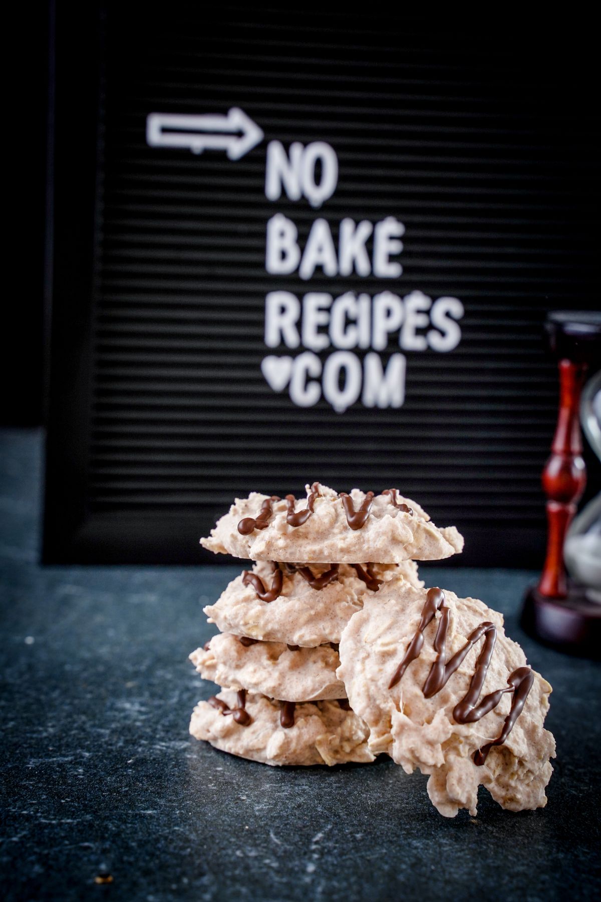 No-Bake White Chocolate Cookies with no bake background