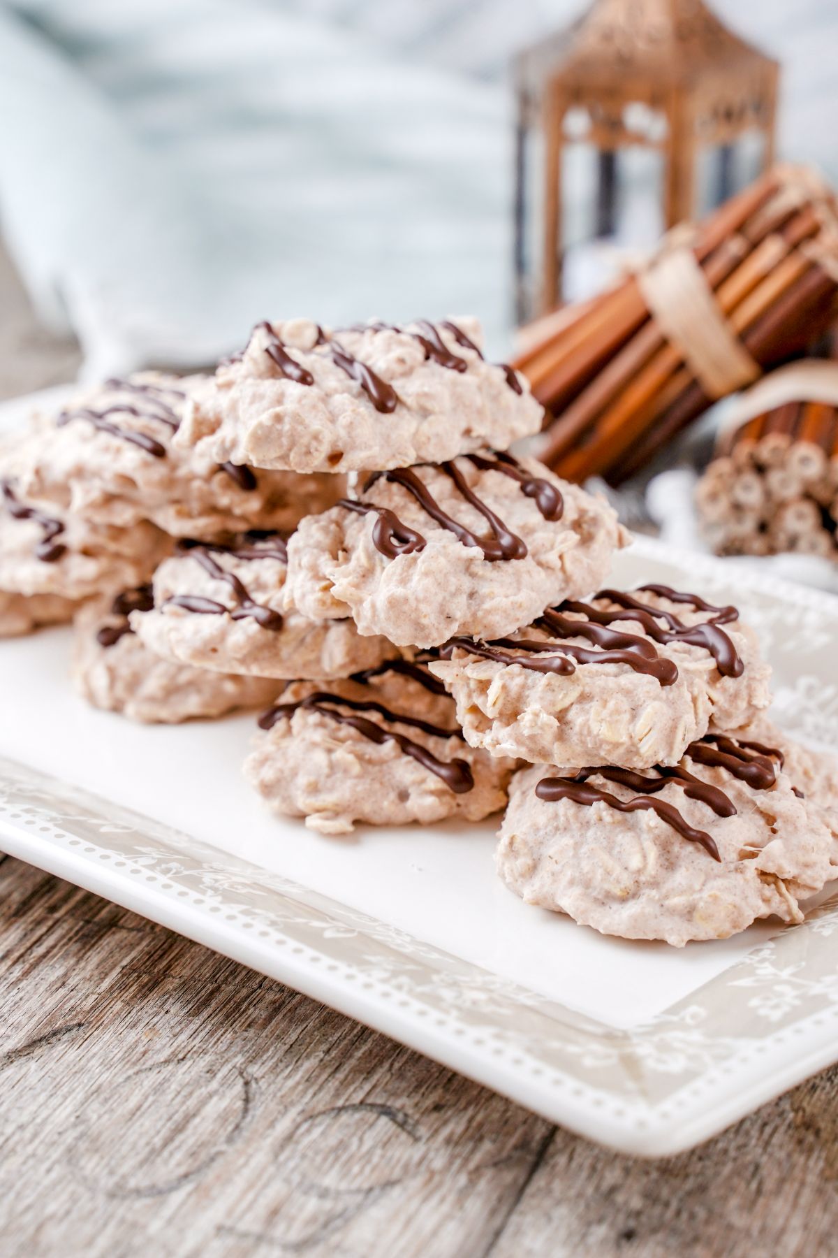 side view image of No-Bake White Chocolate Cookies