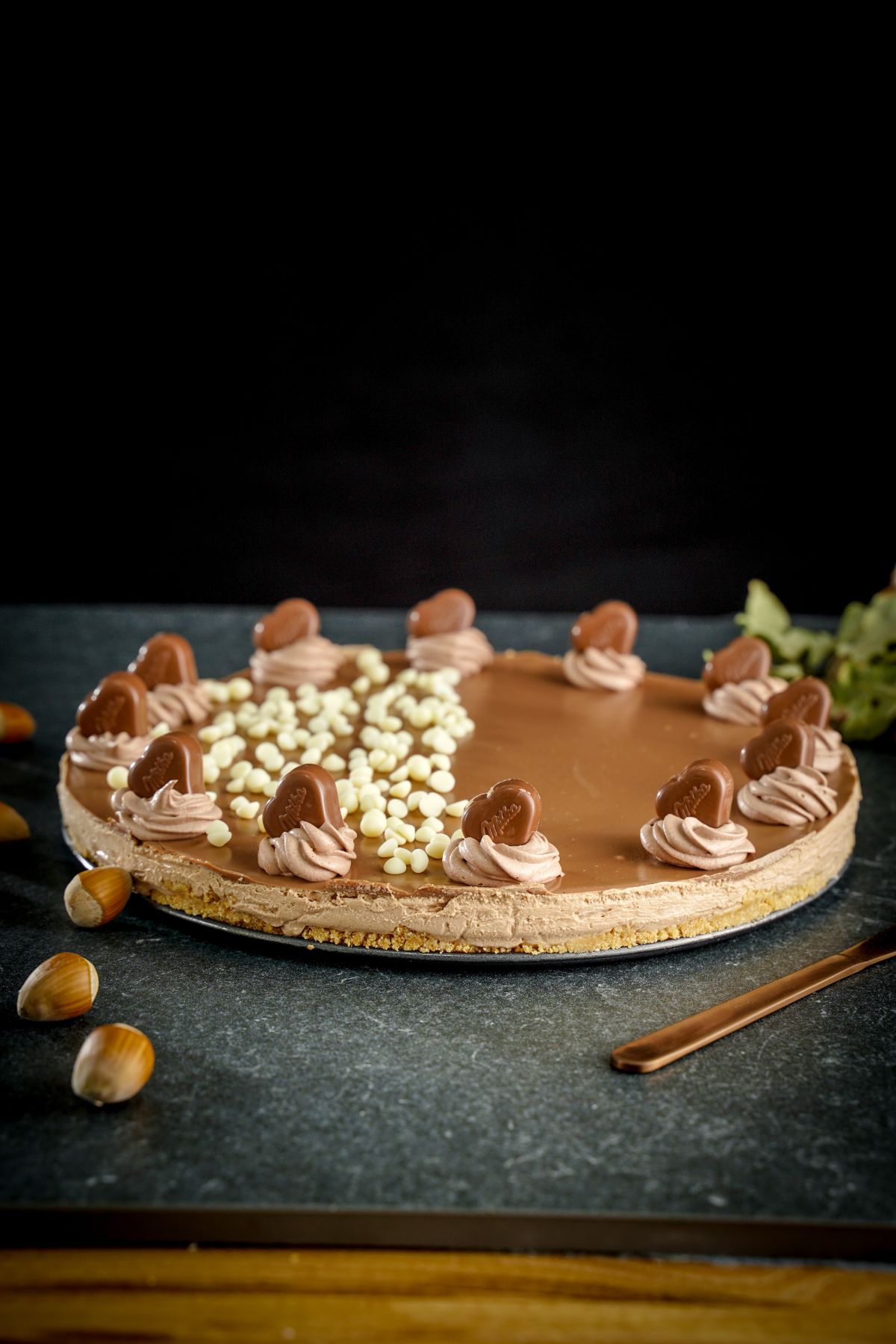 Side view image of Milk Chocolate Candy Bar Pie