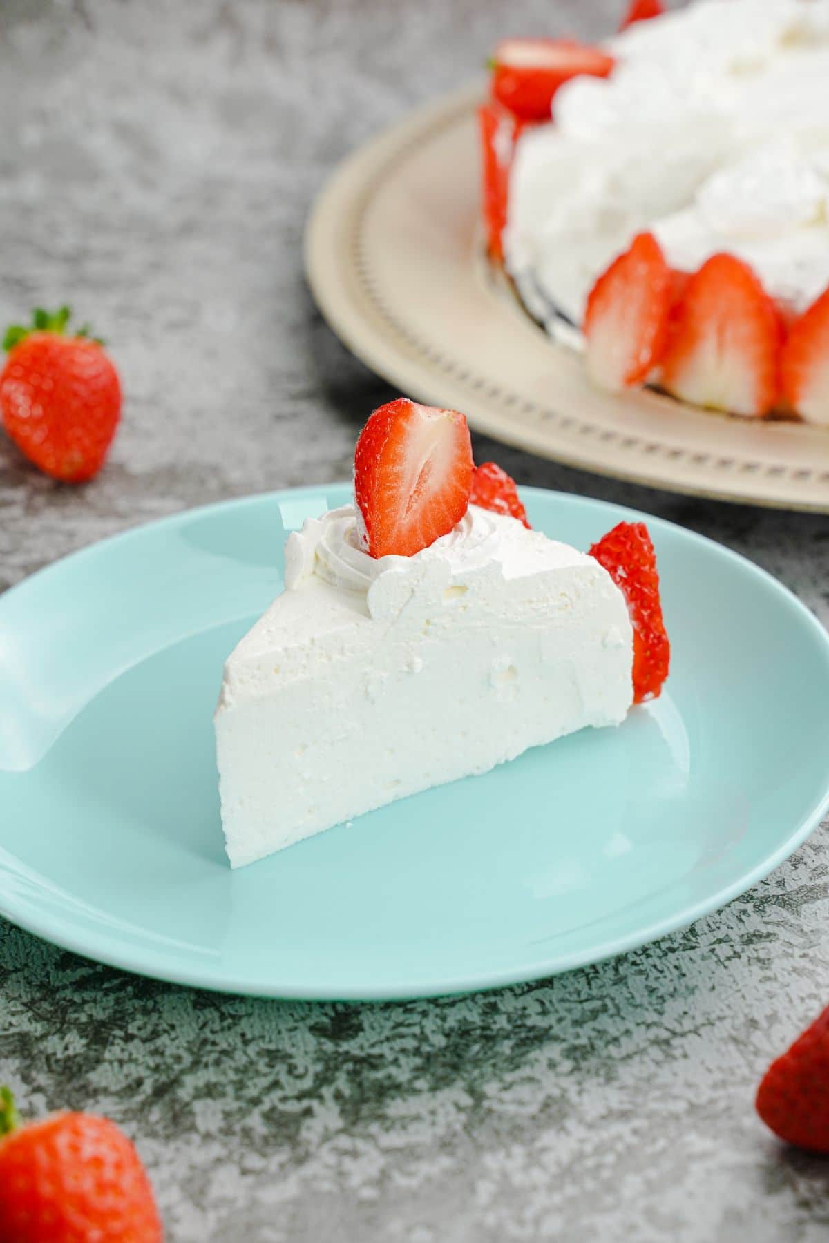 A piece of No-Bake Pavlova With Strawberries