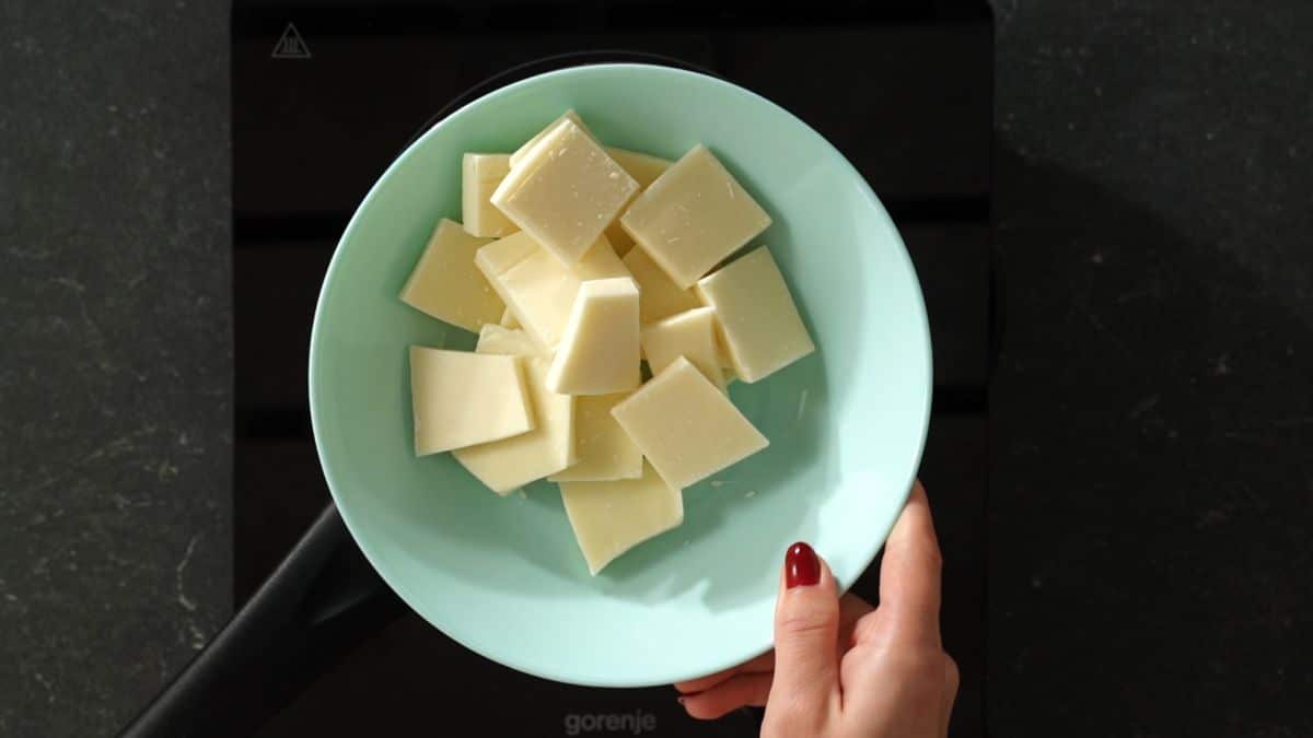add white chocolate in a bowl
