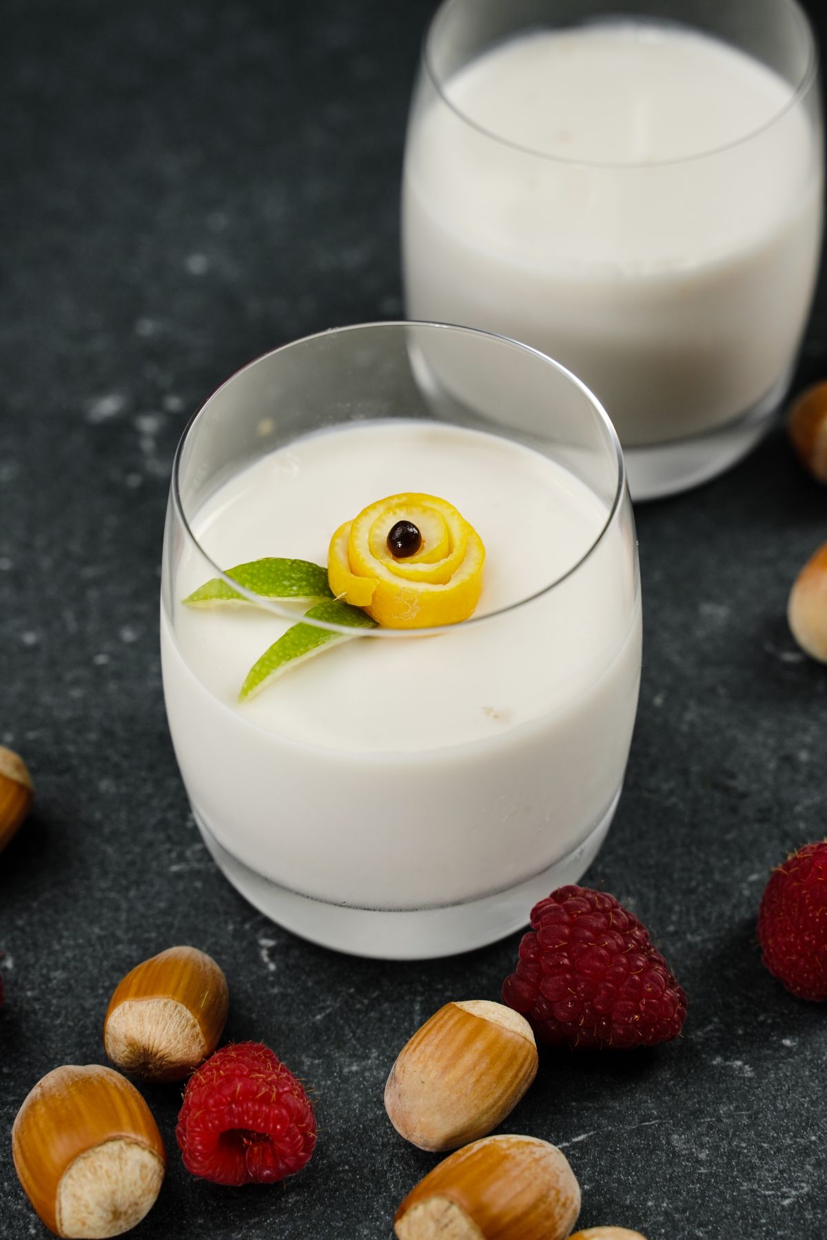 top side view image of Rosemary Lemon Panna Cotta
