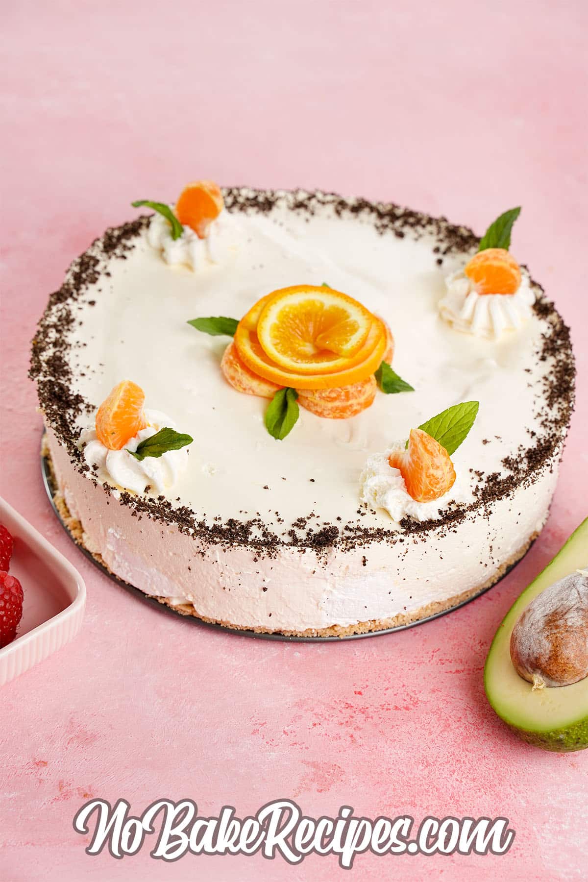 no bake cheesecake flavored with oranges