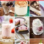 photo collage of cheesecake no-bake recipes with text which reads best no-bake cheesecake recipes