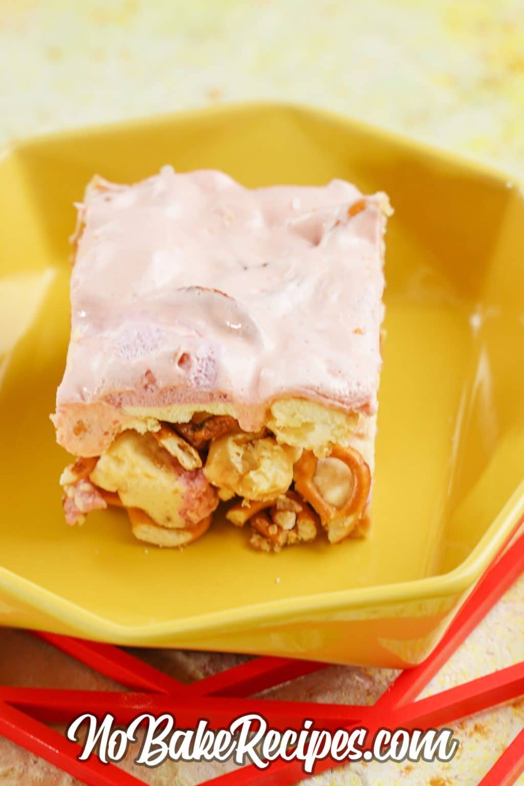 Cracker Jack Pretzel Bars Easy NoBake Dessert NoBake Dessert Recipes