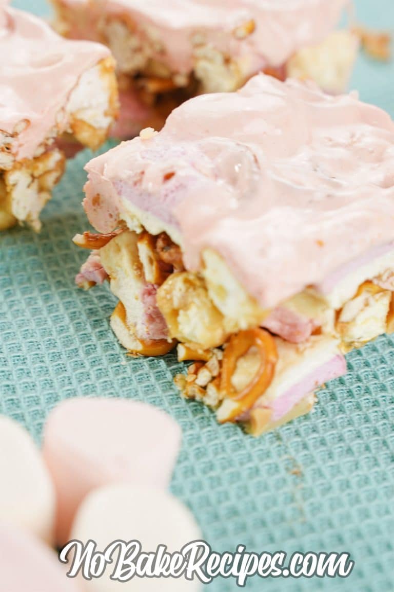 Cracker Jack Pretzel Bars Easy NoBake Dessert NoBake Dessert Recipes