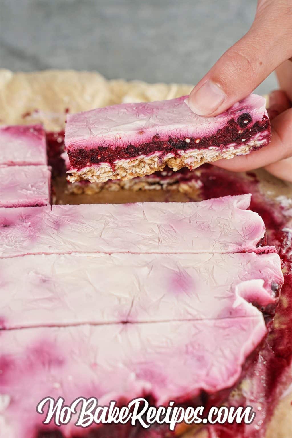 Macerated Berry Frozen Yogurt Bars NoBake Dessert Recipes