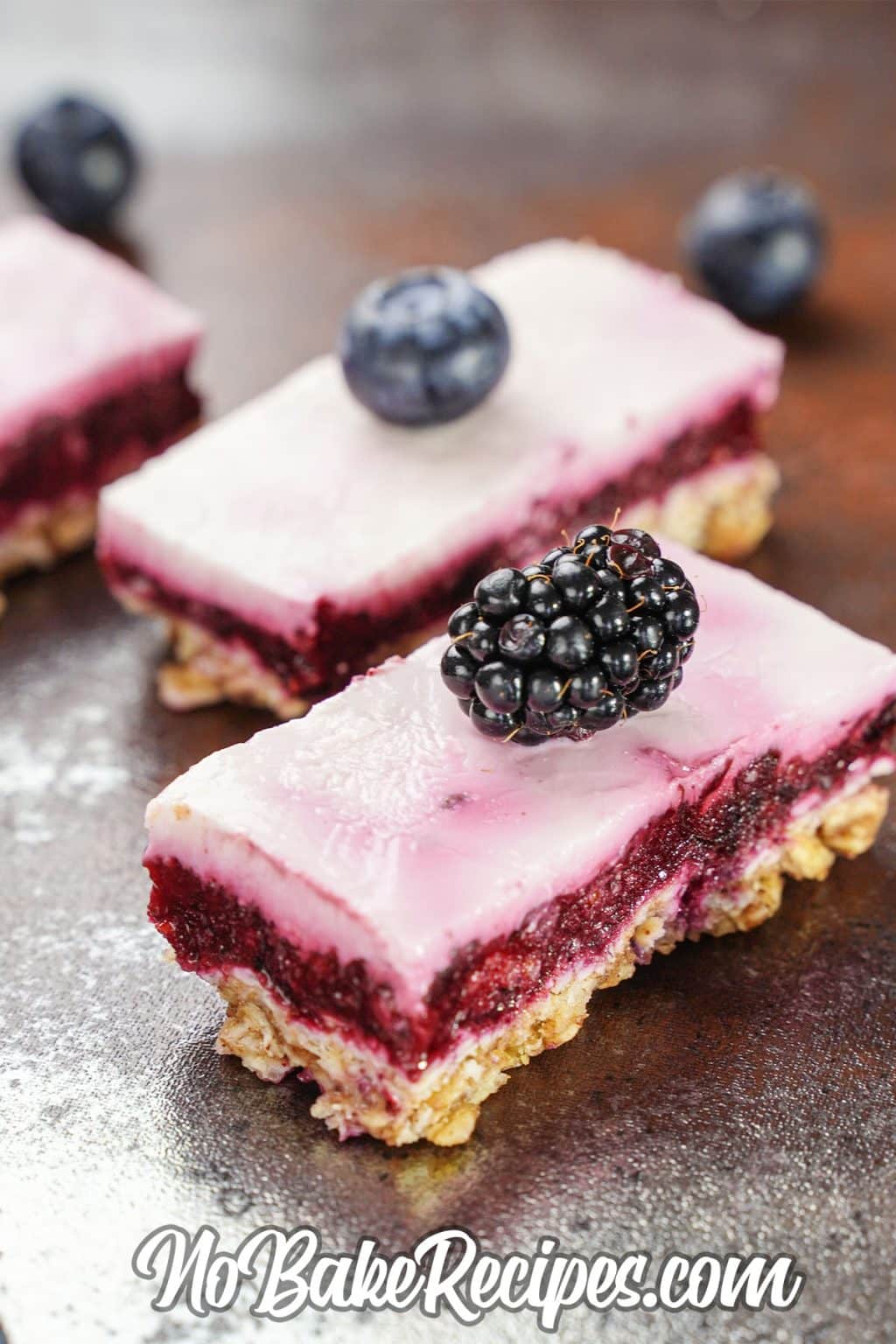 Macerated Berry Frozen Yogurt Bars NoBake Dessert Recipes