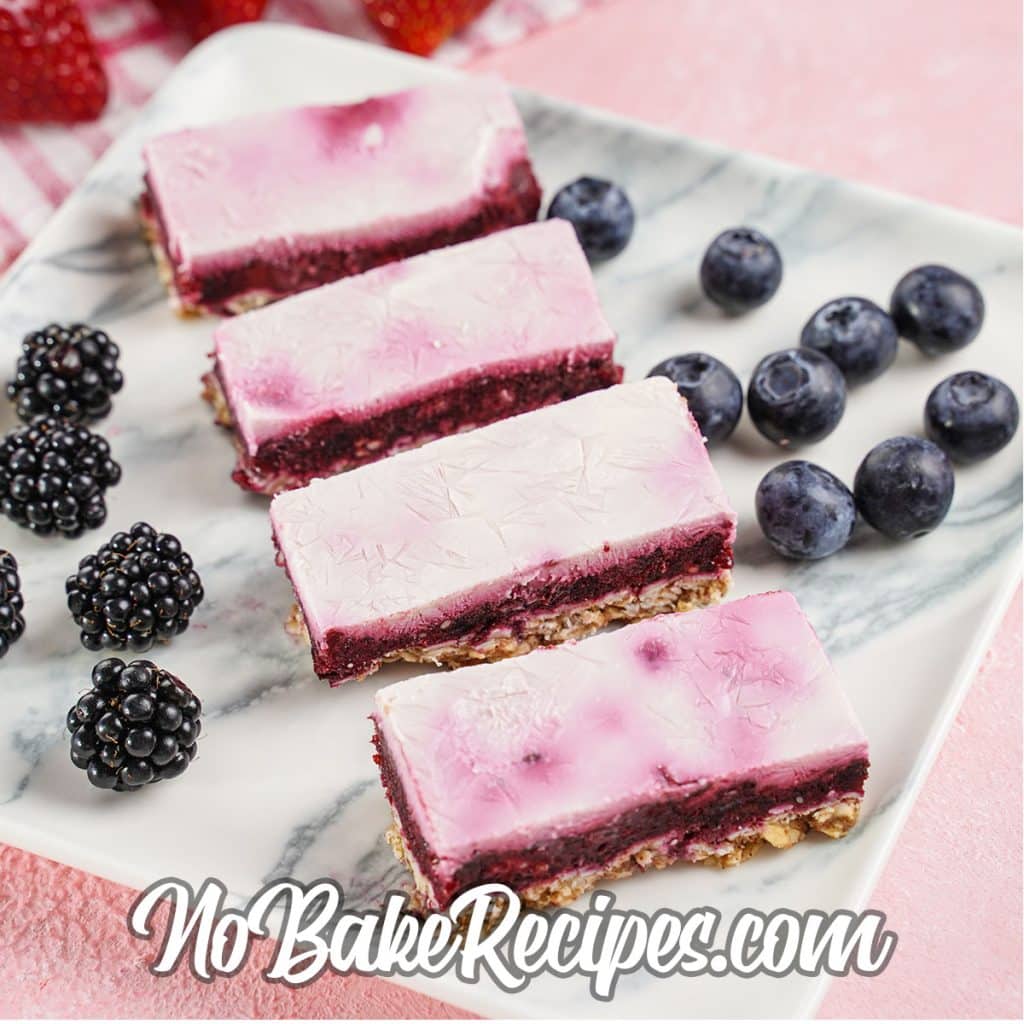 Macerated Berry Frozen Yogurt Bars NoBake Dessert Recipes