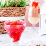 strawberry champagne jello in a glass