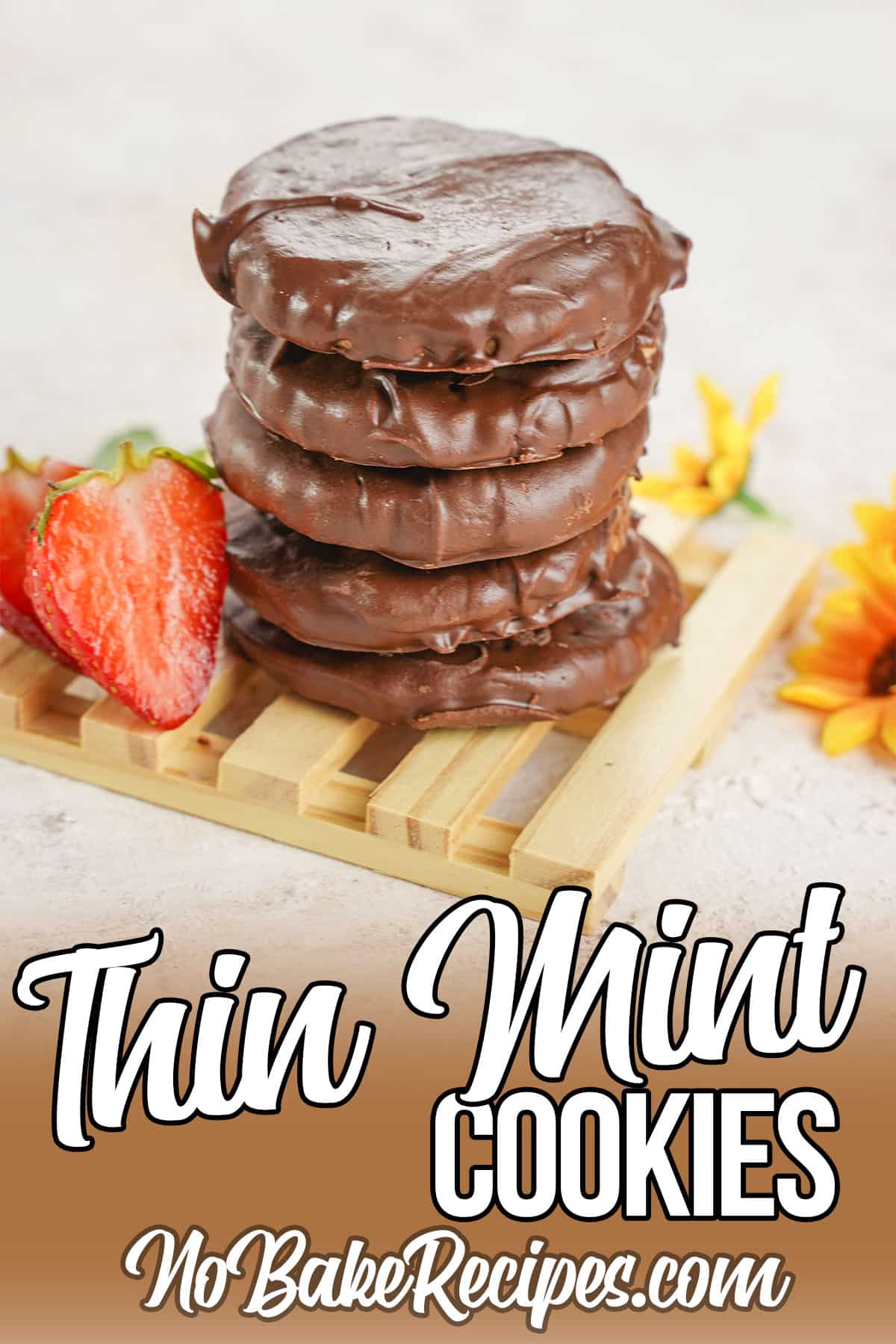 copycat thin mint cookie recipe with text which reads thin mint cookies
