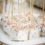 side view of Funfetti Cheesecake Pops