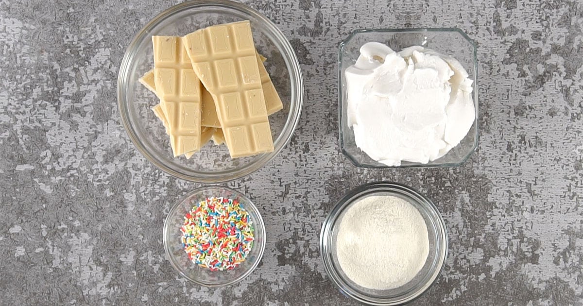 ingredients to make no-bake Funfetti Truffles
