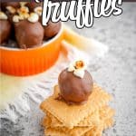 easy homemade truffles with marshmallow topping with text which reads S'mores truffles