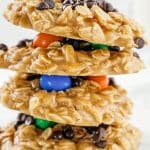 stack of no-bake monster cookies