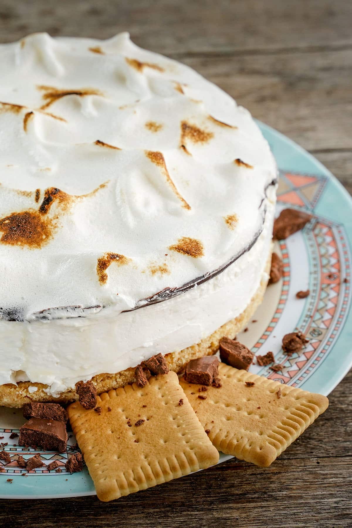 easy no-bake cheesecake s'mores topping