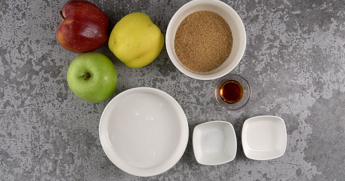 bowls of ingredients to make Caramel Apple
