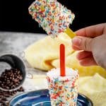Beautifully Sprinkled Cheesecake Popsicles.