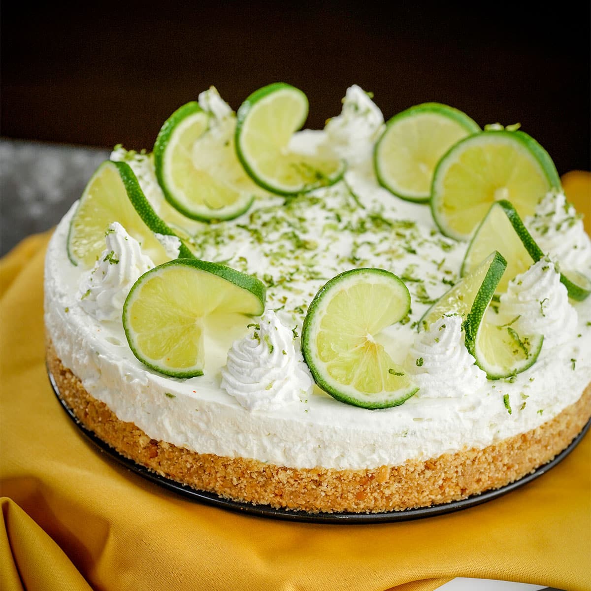 Beautifully Decorated Key Lime Cheesecake.