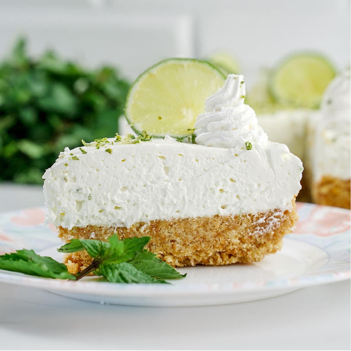 Fluffy, mouthwatering Key Lime Cheesecake.