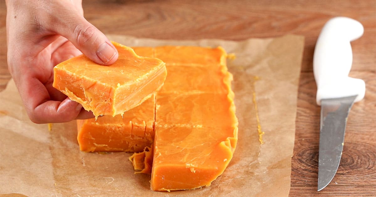 Cut Pumpkin Spice Fudge into squares.